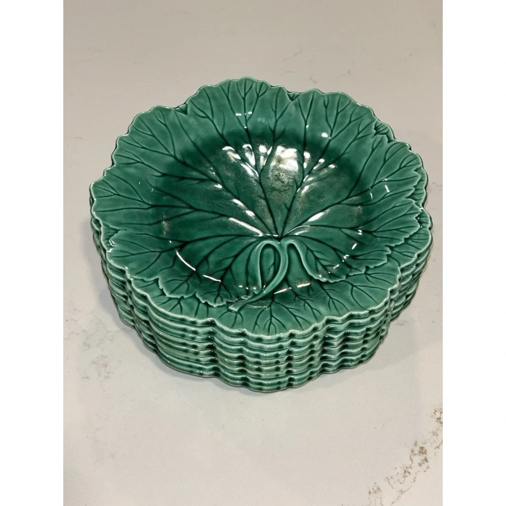 Vtg WEDGWOOD Majolica Etruria & Barlaston Cabbage Leaf 8